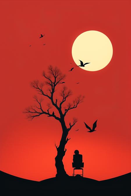 31614-1626967762-_lora_平面插画_0.9_,ch,silhouette,red background,solo,bare tree,simple background,tree,moon,shadow,.png